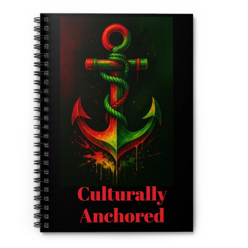 Culturally Anchored Spiral Notebook - Black and Red